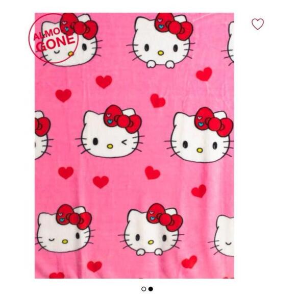 Hello Kitty Valentine’s Hearts And Kittys Throw Blanket - Picture 1 of 3